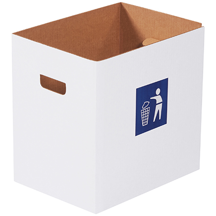 Corrugated Trash Can with Waste Logo - 7 Gallon