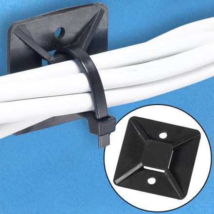 1 x 1" Black Cable Tie Mounts