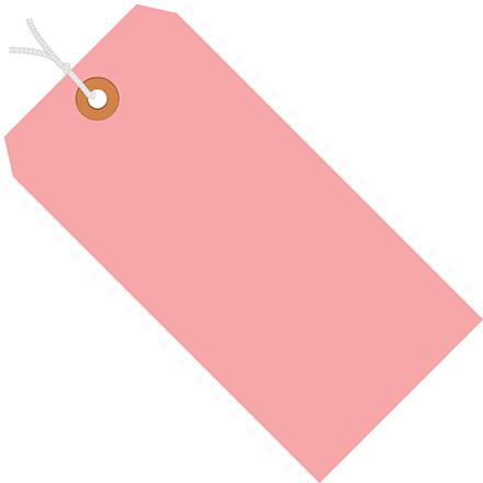 5 <span class='fraction'>1/4</span> x 2 <span class='fraction'>5/8</span>" Pink 13 Pt. Shipping Tags - Pre-Strung